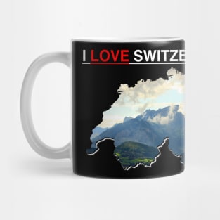 I Love Switzerland Map Mountains Mug